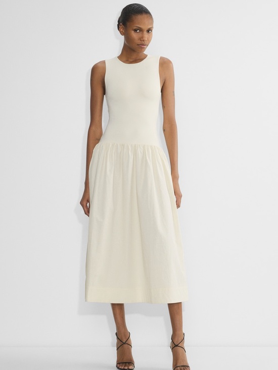 Aritzia Dresses & Skirts - Aritzia Babaton Worldly Poplin Dress Cream